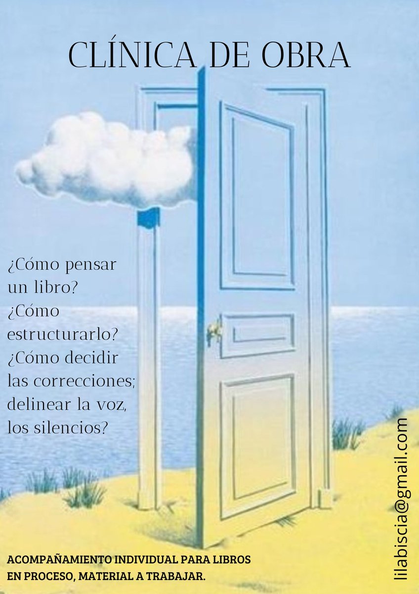 Liluxb's tweet photo. Amiguis, a partir de febrero abro horarios de encuentros de clínica de obra. Para quién esté escribiendo y quiera corregir, repensar, estructurar sus textos, transformarlos en un cuerpo, futuro libro 🖤  Me escriben por acá o al mail 🧡

Quien quiera compartir, se agradece 💫 https://t.co/bfF4GIj5pT