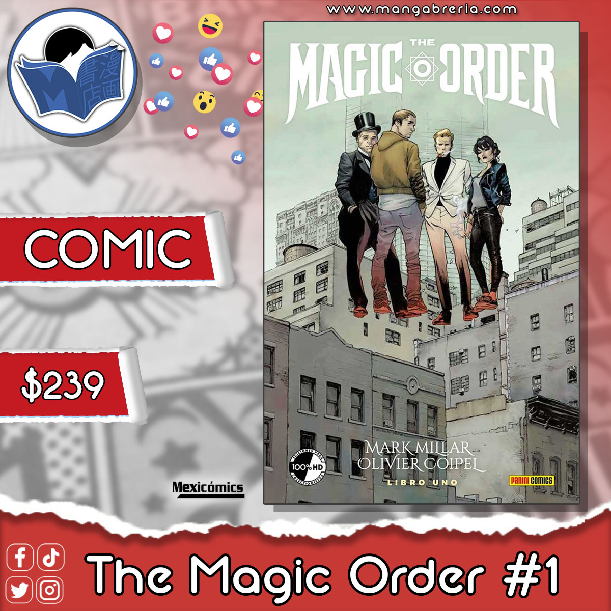 mangabreria's tweet image. #TheMagicOrder #MarkMillar #ImageComic

‼️🤗Cómic Ya Disponible🤗‼️

‼️🤗PAGA EN MERCADO PAGO, OXXO, PAYPAL,TARJETA DE DÉBITO Y CRÉDITO🤗‼️

🔵 @mexicomics1