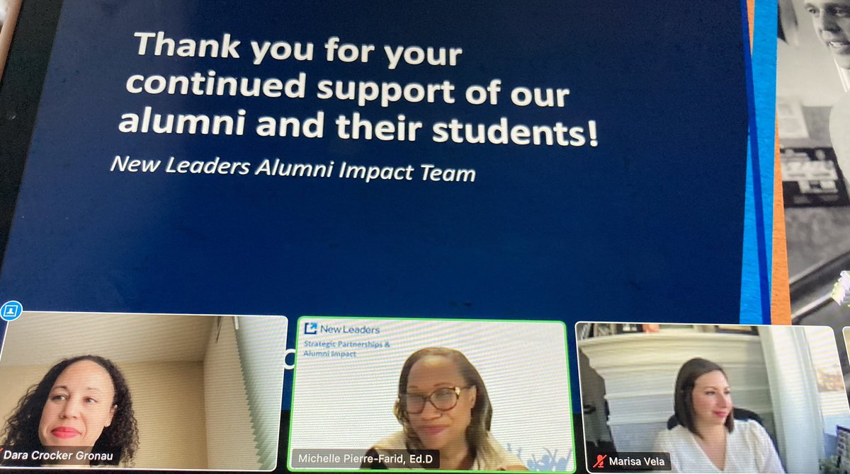 Happening now! A virtual celebration of <a href="/NewLeadersOrg/">New Leaders</a> Roberts Award grants.Can’t wait to share more after receipt of the funds at the next BOE meeting.This is the 2nd Roberts award grant for MMS in 3 yrs.We’ll focus on student voice, social emotional support, and mental health!