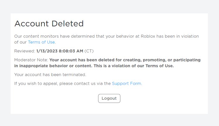 RTC on X: Roblox's TikTok account has been accidentally BANNED