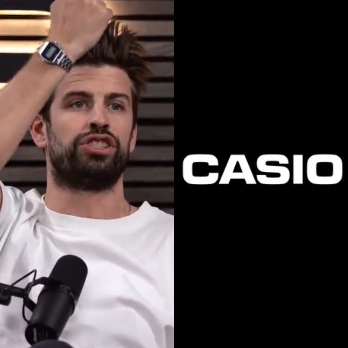 Juezcentral's tweet photo. OFICIAL. Dias después del lanzamiento de la canción del Biza y Shakira, Piqué anunció que llegó a un acuerdo con Casio para patrocinar su liga de fútbol, la Kings League. Lo anunció hoy, regalando un Casio a todos los presidentes de los clubes y mostrando el suyo. https://t.co/TI2ZoxEN3n