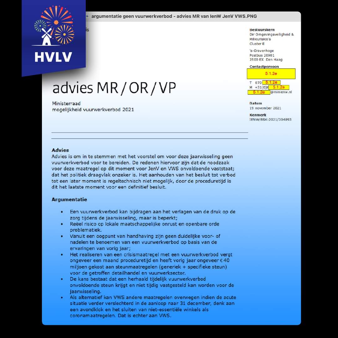 We kregen vorig jaar een vuurwerkverbod terwijl daar geen wettelijke basis voor was 🤷‍♂️

Via <a href="/StichtingHVLV/">Stichting HVLV - Het Vuurwerk Liefhebbers Verbond</a>