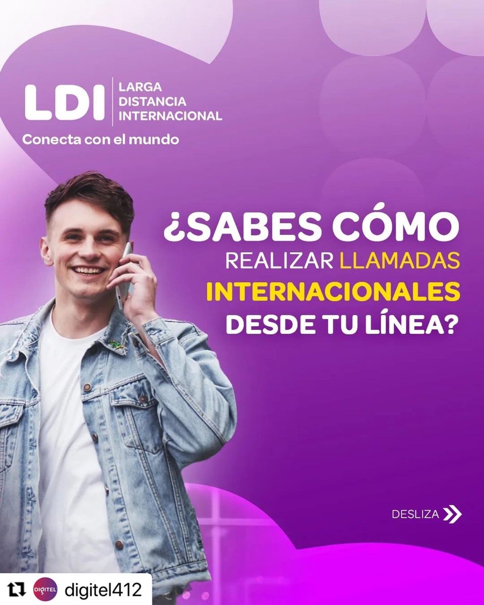 TVFANB's tweet photo. #Digitel412
¡Hoy te enseñamos cómo realizar llamadas de Larga Distancia Internacional! 🌎
Solo debes marcar en tu smartphone:
• Signo "+" o "00"
• Código del país destino
• Número móvil o fijo
• Tecla de llamada https://t.co/TxIX4W8GDQ