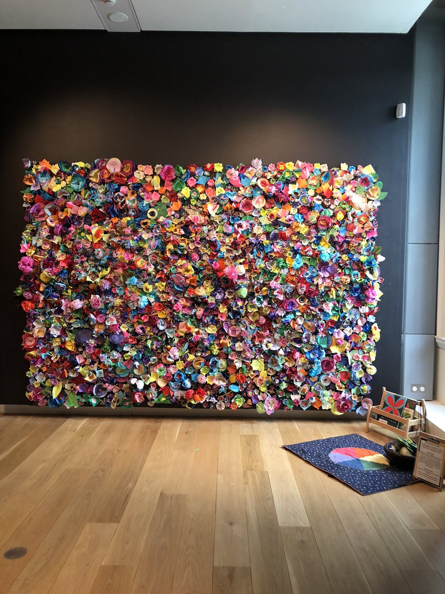 butchartemma's tweet photo. @ComptonVerney engagement with the creative activities inspired by stunning  installation by @pompomfactory has been fab! #kidsinmuseums 2days left to add to the wall of colour 🥰 https://t.co/aNWRy8I9Hk