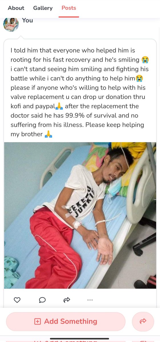 jlvllc's tweet photo. I received $50/$1400since the day i update the donation and still didn't get the operation for my brother😔 if anyone is willing to donate, please drop thru my paypal link😭 I'm begging to all of u and the people who can see this🙏
Since kofi didn't worked
https://t.co/Jzeoa5qHFm https://t.co/qLxnWM6L6P
