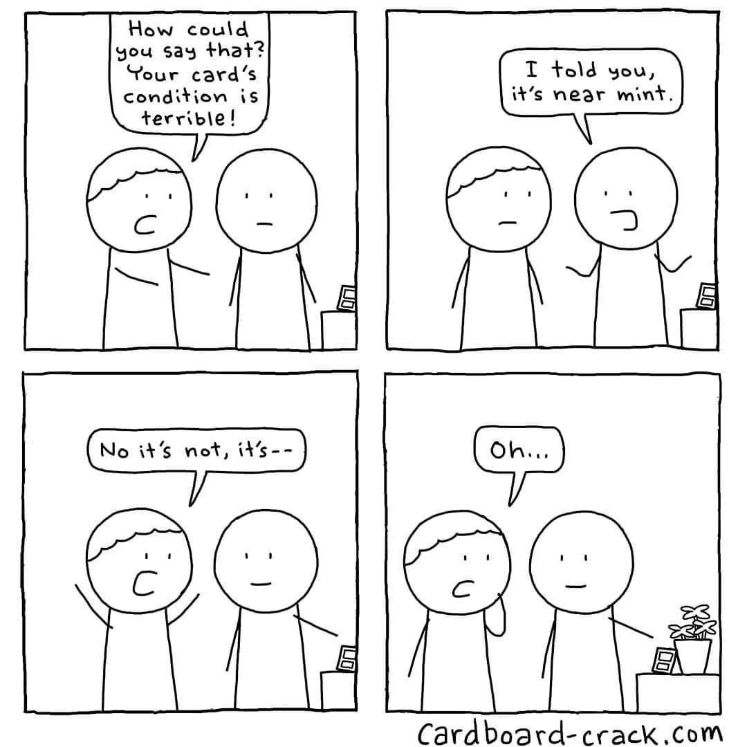 😆 This must be what all those online sellers were talking about when they list their damaged cards as near mint. #mtg
