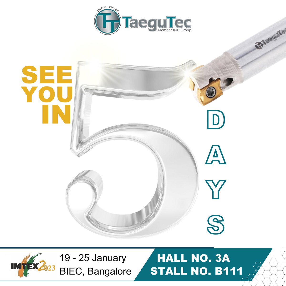 TaeguTecIndia's tweet photo. 🔔 🔔 🔔 REMINDER 🔔 🔔 🔔We are so excited to meet you all, have a chat with you in 5 days. Book your slot: https://t.co/1eRHWO5uxO #SfeedTec #Industry4 #Countdown #Aerospace #Automobile #GeneralEngineering https://t.co/kOD2k5D1Gv