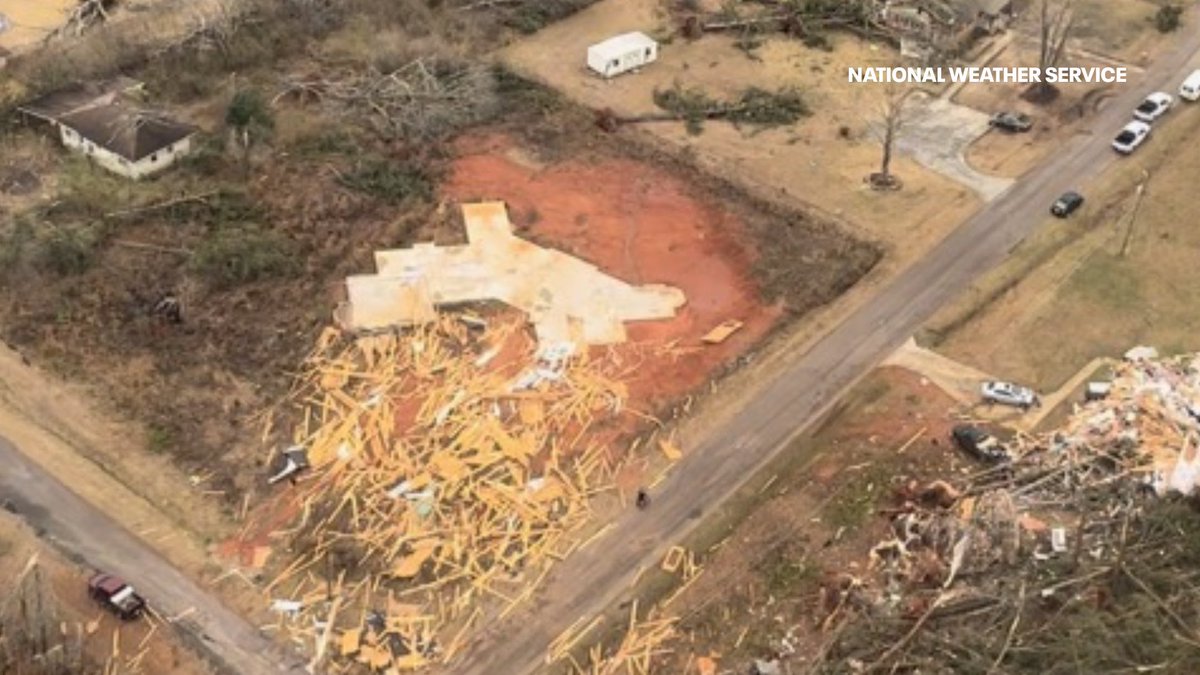 dougevansfox5's tweet photo. The National Weather Service say Kendall Drive west of Griffin suffered the most severe damage in Georgia last night with homes complete blown away from an EF-3 tornado. @FOX5StormTeam @FOX5Atlanta https://t.co/47TxyFe2gE