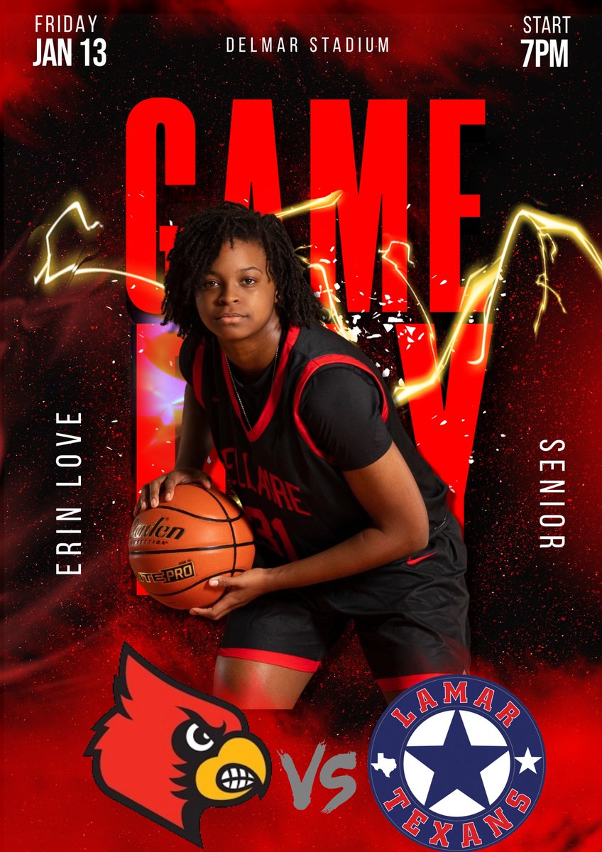 GAME DAY!!! 
BELLAIRE VS LAMAR
7 PM
DELMAR STADIUM
#BELLAIRELADYCARDINALS
#GOHARDORGOHOME
#GAMEDAY