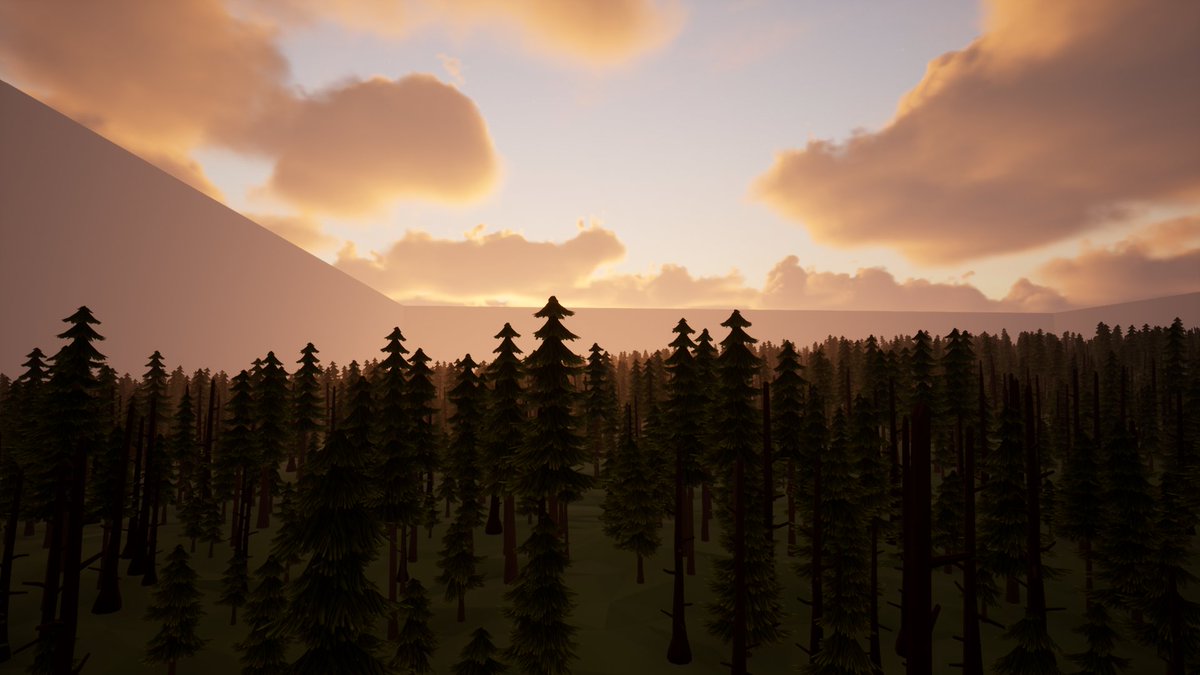 ToaninjaNSS's tweet photo. First screenshot of development on the open world for WestFallen! This uses trees from @SyntyStudios, #ultradynamicsky for the sky, and #UnrealEngine4 https://t.co/x00fZpANtK
