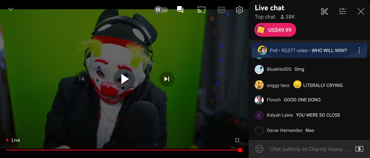 gielniaky's tweet photo. Kreekcraft clown https://t.co/y5z1GPE0bM