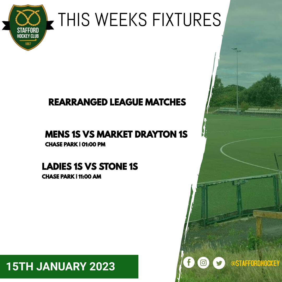 StaffordHockey's tweet photo. Fixtures for the weekend!

Lets Go @StaffordHockey 

#teamstafford
#hockeyfamily

@MarketDraytonHC 
@Stonehockeyclub 
@tigers_hockey 
@BeaconHC_ 
@lswhc_ 
@NorthStaffsHC 
@NewportHC 
@SutColHockey https://t.co/8UAeOPLWQ4