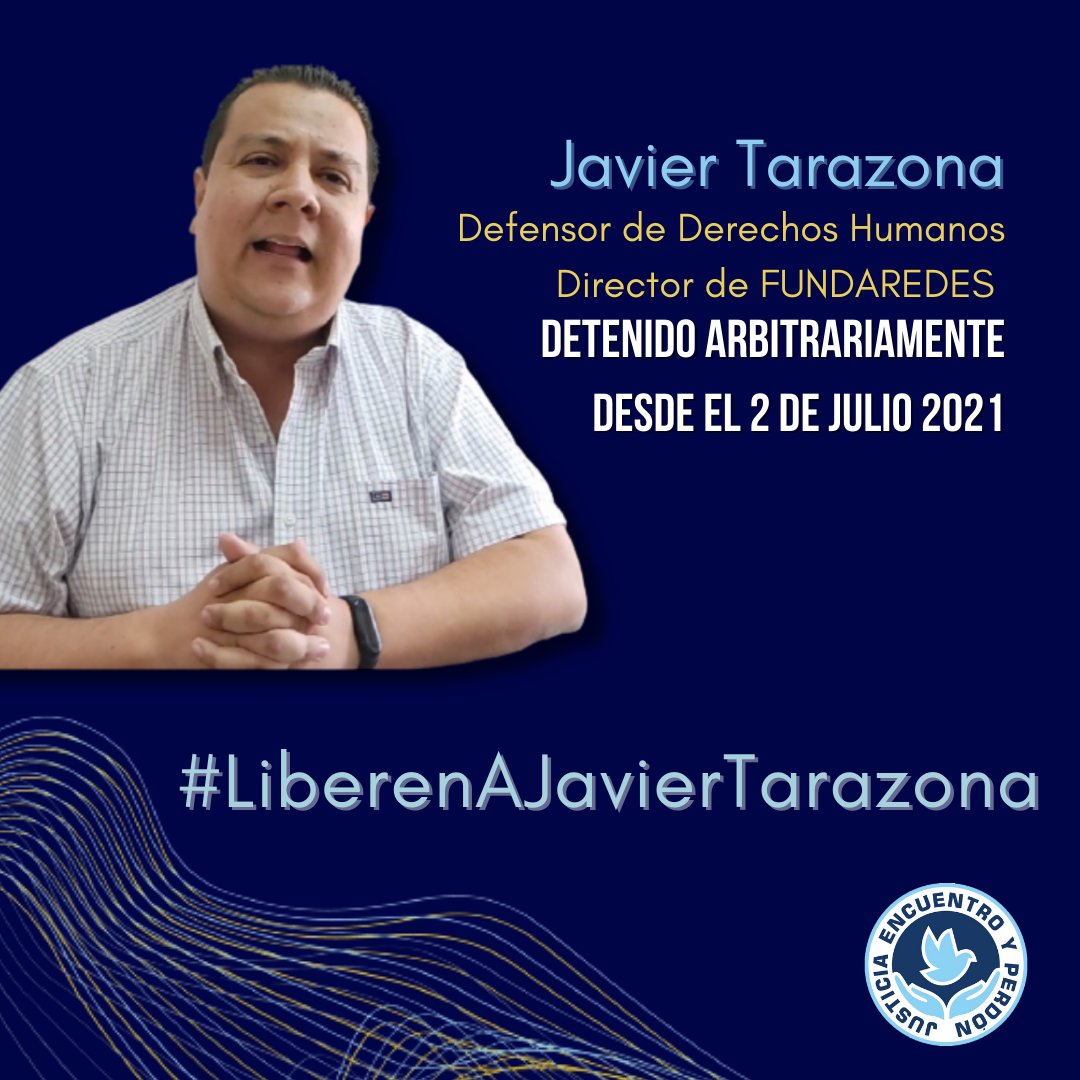 JEPvzla's tweet photo. Luego de 561 días tras las rejas, el director de la ONG @Fundaredes_, Javier Tarazona, es víctima del patrón de persecución a la disidencia, su salud y su vida están en riesgo. Él no cometió ningún crimen.
¡Defender DDHH no es un delito!
#LiberenaJavierTarazona https://t.co/kRHUnnSjuU