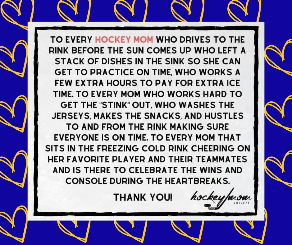 HAPPY HOCKEY MOM'S DAY to anyone who fills this role in their family and/or team.  It's the love for your players that drives you to be the best support for your team!  💙💛💙 #stampedemoms