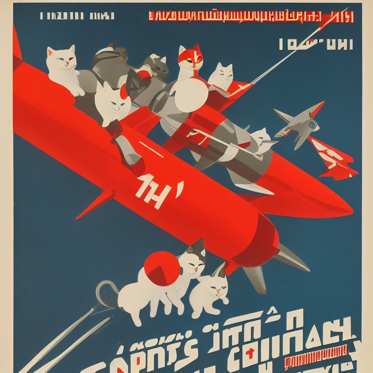 diffuse_store's tweet photo. soviet propaganda poster of cats piloting a rocket, graphic design, 1957, square. 🤖 created by AI algorithm 🤖

#aiart #aiartcommunity #aiartist #stablediffusion #stablediffusionai #stablediffusionart #interiordesign #framedart #soviet #sovietgraphicdesign #sovietdesign https://t.co/1aCJcPq72H
