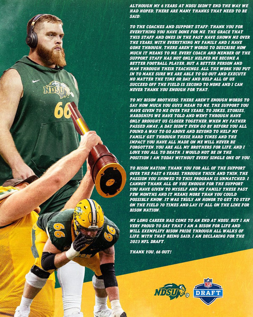 On to the next step! Thank you Bison Nation! #66 out! 🦬🤘🏼🔰