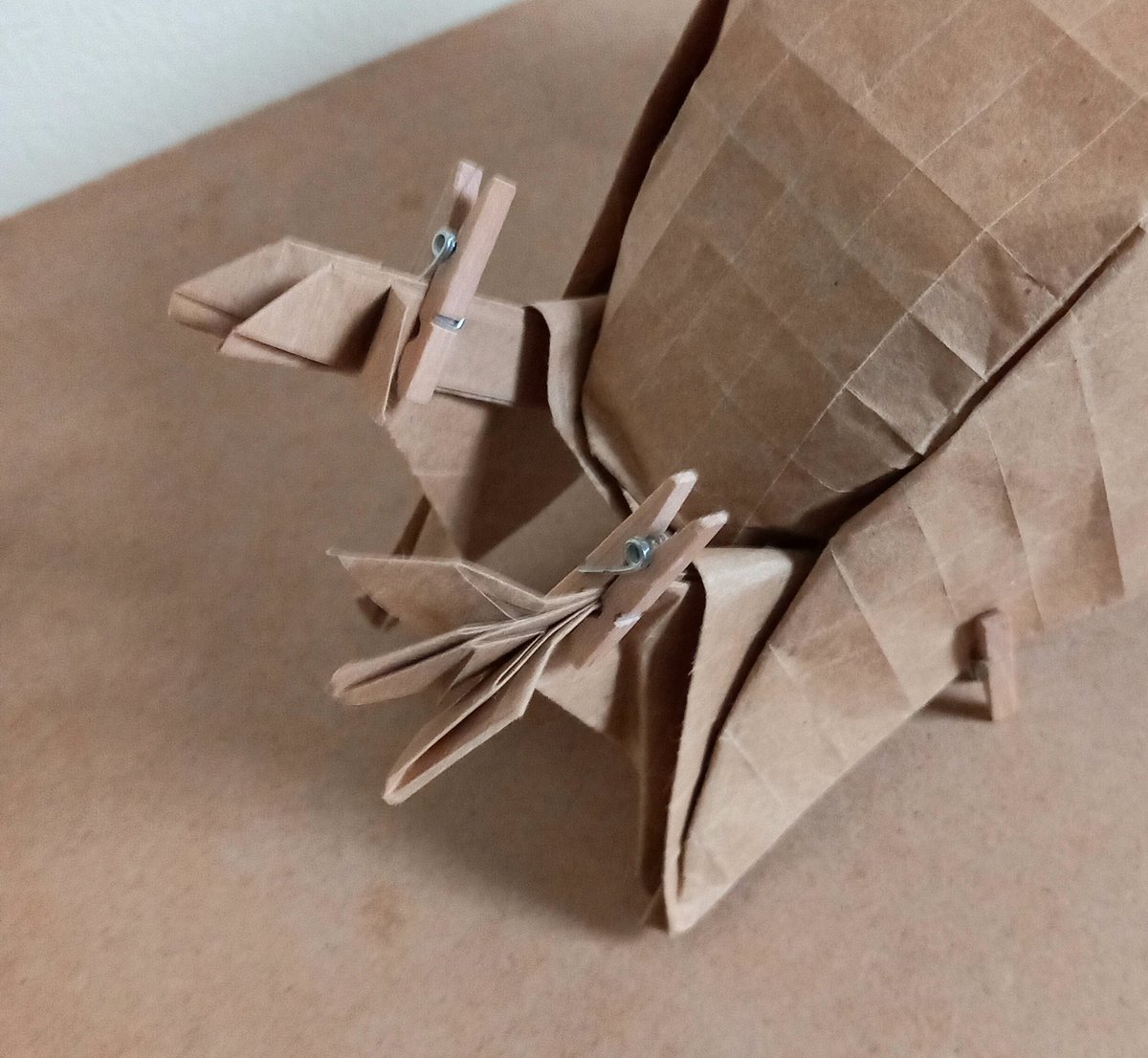 MattBookbinding's tweet photo. No mean feat. Rough fold of my own design, longer term project. #origami #boxpleating #WIP 😁 https://t.co/wN0hz0VjoP