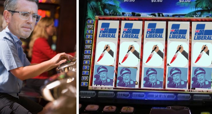TomRed43's tweet photo. Think about your choices…
#DavidElliott #DominicPerrottet #dominazi #nswpol #libspill #auspol #pokies https://t.co/MbcL9ykEtX