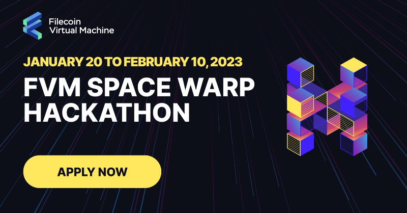 Filecoin's tweet photo. Want to build the future of web3 with developers from around the world? 

If you enjoyed Hack FEVM, strap in—this year we're going even bigger with Space Warp! 🛸

💰 $150k+ in Prizes
🧩 Mentorship + learning opportunities
🪙 Claim POAP Tokens
🗺  Collaborate with global builders