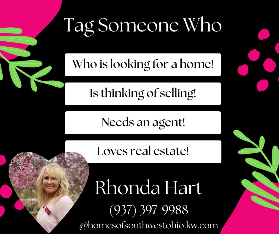 Do you know someone who is need of a realtor? I can help! 
#localrealtor #realtor #tagsomeone #home #homeownership #sellingahome #centervilleohio #daytonohio #cincinnatiohio #miamisburgohio #springboroohio #lebanonohio #oakwoodohio