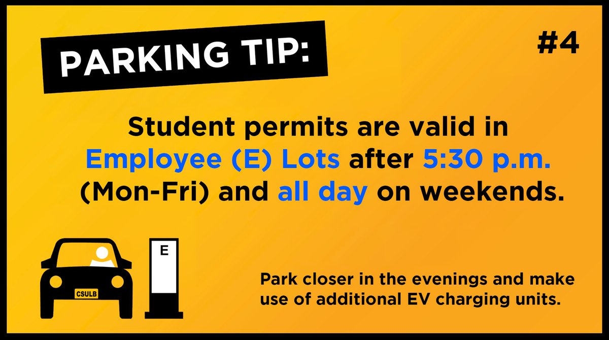 Cal State Long Beach on Twitter "RT CSULB_Parking PARKING TIP 4