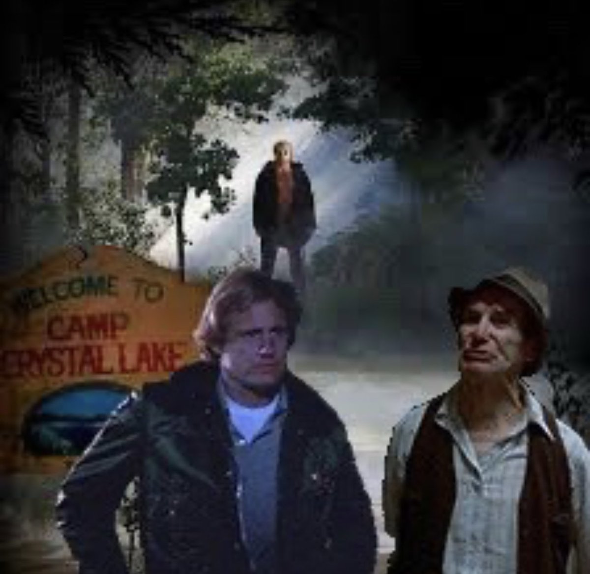 DeputyHunt's tweet photo. This Crazy fella just told me the story of Jason Voorhees over at Camp Crystal Lake. I remember Ralph. I was 10 years old back in 1957 when that kid drown in the local lake. #FridayThe13th https://t.co/Cs45JczrxZ
