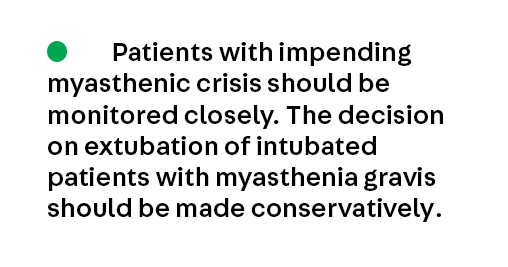 Key Point 5 from the article Diagnosis and Management of #MyastheniaGravis by Drs. Michael K. Hehir, II, and Yuebing Li, which is open to all at continpub.com/MyasGravis. #neurology #MedEd #NeuroTwitter