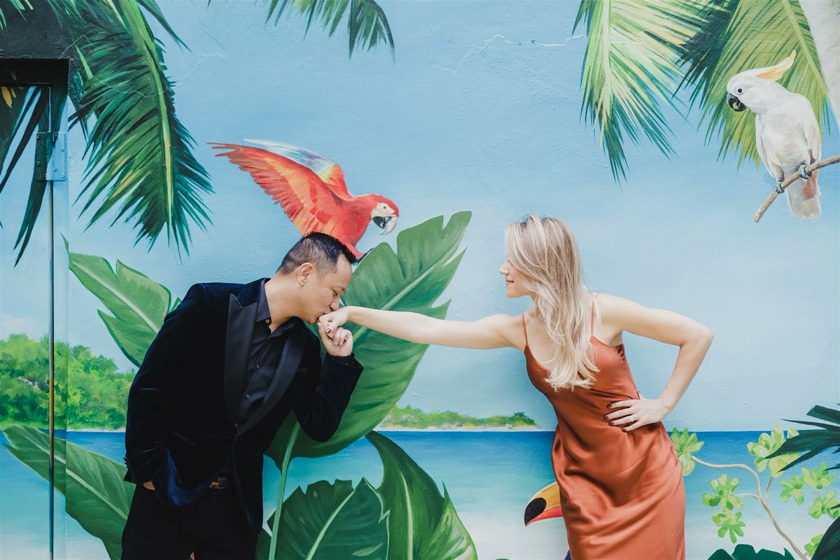 laviestudios's tweet photo. Some tropical chic vibes anyone? What better way to start the weekend? 

Miami Beach is the perfect backdrop for a fun engagement session. Swipe to see some of the fun in the sun. One of the slides is especially...interesting. ☀️ 🏝️

#TropicalChic #MiamiBeach #EngagementSession https://t.co/AQYNJzjcov