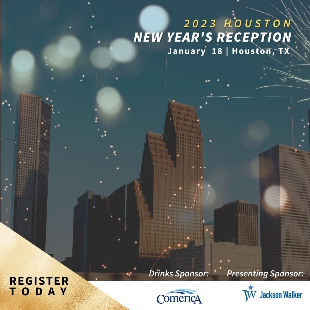 #GACCSouthHouston

Join us for our 2023 Houston New Year’s Reception at the Jackson Walker Office in Houston #nextweek to kick off 2023! 

📆 Wednesday, January 18
📍 Jackson Walker Office, Houston, TX

Save your spot today to enjoy the beautiful downtown Houston view, and pa ...