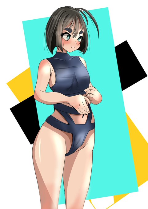 「closed mouth one-piece swimsuit」 illustration images(Latest)