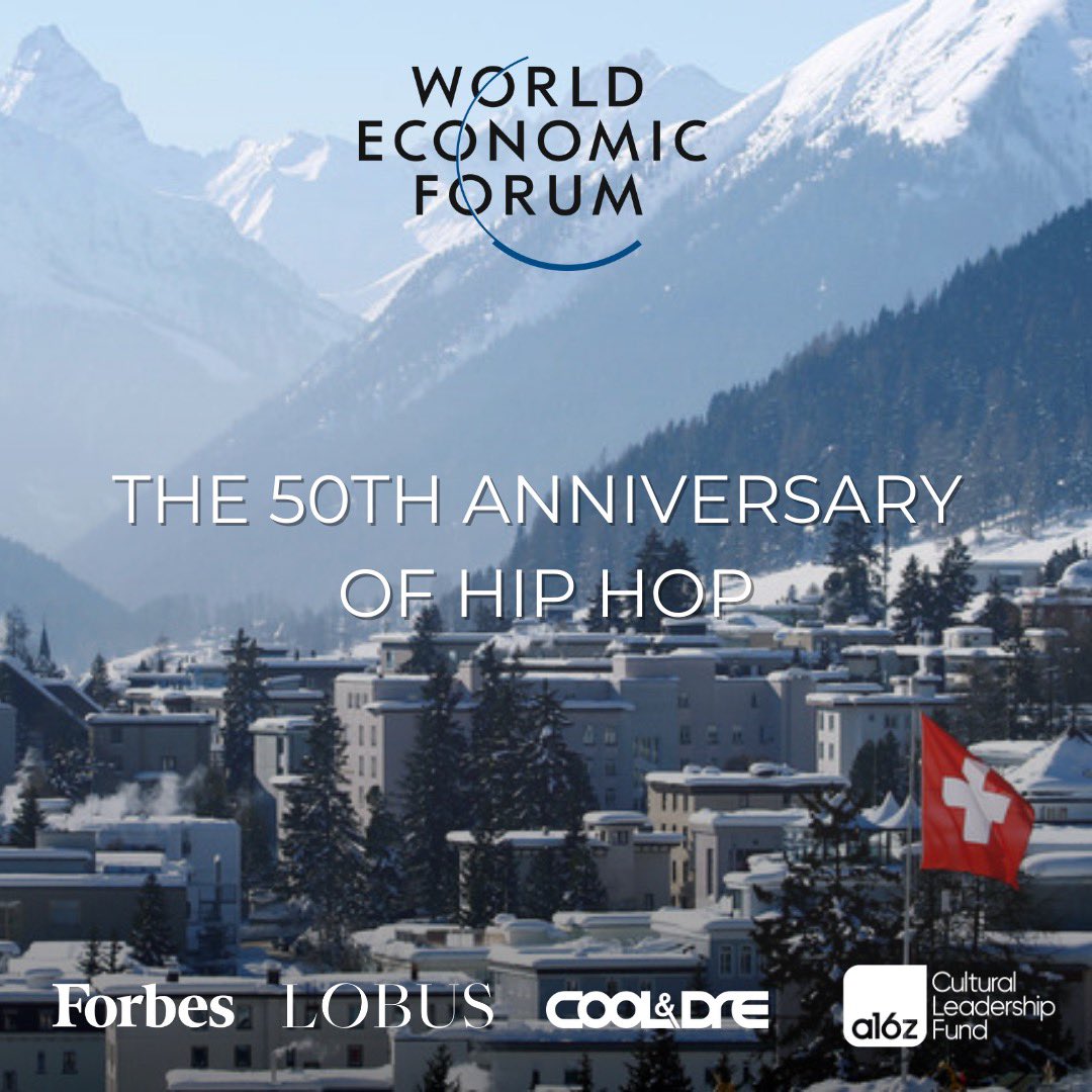 Lobus (@withlobus) on Twitter photo Mark your 🗓️! Hip Hop goes to Davos! <a href="/Forbes/">Forbes</a>, <a href="/a16zclf/">Cultural Leadership Fund</a>, <a href="/COOLANDDRE/">COOLANDDRE</a> and <a href="/withlobus/">Lobus</a> head to the global stage to spotlight creator equity and ownership to mark the 50th anniversary of Hip Hop. Follow for updates! #davos #50thanniversaryofhiphop #culturalassets Mark your 🗓️! Hip Hop goes to Davos! <a href="/Forbes/">Forbes</a>, <a href="/a16zclf/">Cultural Leadership Fund</a>, <a href="/COOLANDDRE/">COOLANDDRE</a> and <a href="/withlobus/">Lobus</a> head to the global stage to spotlight creator equity and ownership to mark the 50th anniversary of Hip Hop. Follow for updates! #davos #50thanniversaryofhiphop #culturalassets