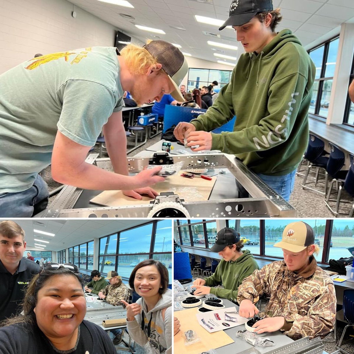 WilsonSchoolsNC's tweet image. Shout Out! to Jacob and Brandon, students at Wilson Academy of Applied Technology (WAAT), for representing their school’s robotics team - The WAATbots - at the 2023 FIRST North Carolina Robotics Competition Season Kickoff on Jan. 7! #WCSistheBEST #stematwcs