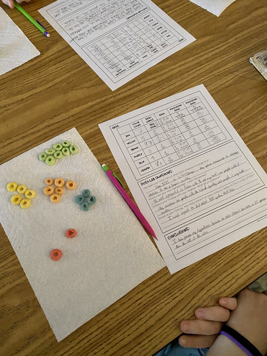 MrsJohnsonCMS's tweet photo. Science in the math classroom! Ratios Fruit Loop lab @CreeklandMS @CherokeeSchools #STEM https://t.co/l0QtQc5oGZ