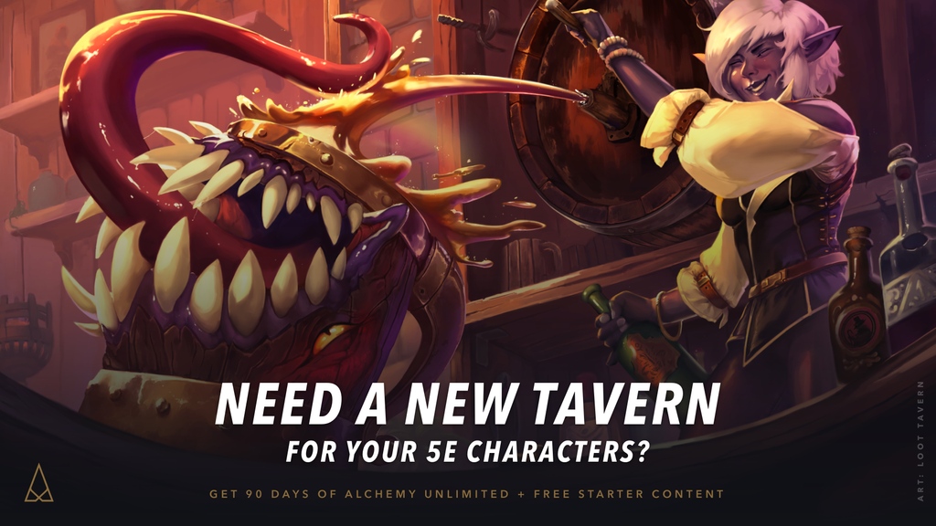It’s been a long year! 😅

Join Alchemy today and get three free months of Alchemy Unlimited, which enables you to create unlimited 5e (and system-agnostic) characters — or import your existing characters directly from D&amp;D Beyond! + Tons of free titles from our Creator Partners.