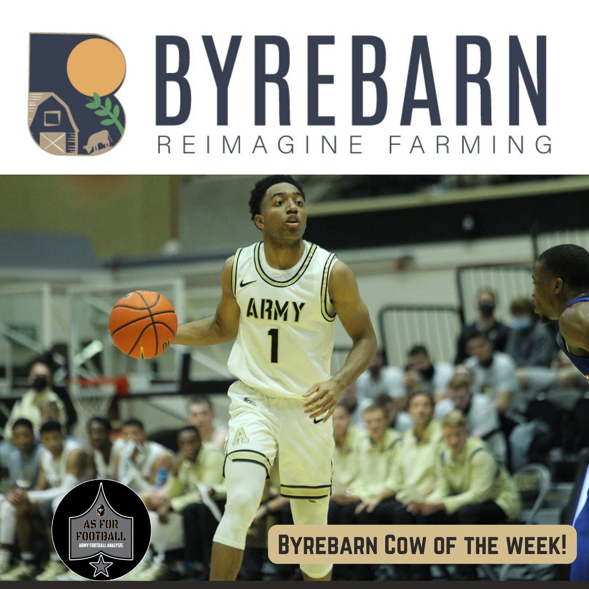 RobRobi00389452's tweet photo. This week @BarnByre #cowoftheweek is Jalen Rucker, he joins the 1000-point club with the #Army men's #Basketball. @asforfootball @DannoECabeza @BrigadeReview https://t.co/8RTOQjZVwq