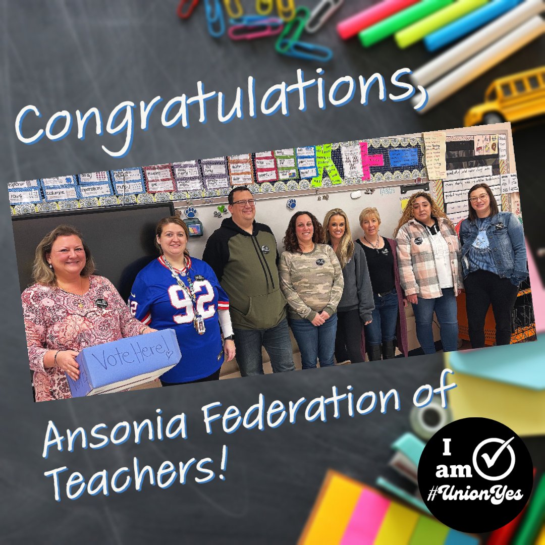 Today #AnsoniaTeachers ratified extension of current #union contract, won improved pay structure that will #RaiseTheWage after yrs of freezes; securing 3-yr investment in @AnsoniaSchools' dedicated #PublicEd professionals! #UnionYES @AFTUnion @AFTTeach @AFLCIO @ConnAFLCIO