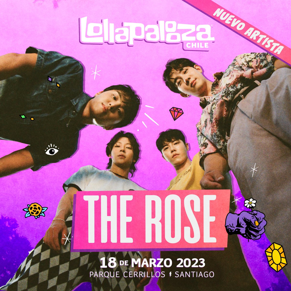 woosungnet's tweet photo. THE ROSE is the first k-band to be part of the lineup for LOLLAPALOOZA (Chile, Argentina, Brazil and Colombia) 

They're iconic. This is their moment. 🤟🏼 #THEROSE https://t.co/6siMXAWiTT