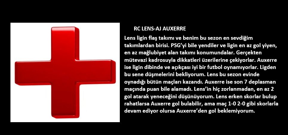 analiz_plus's tweet photo. RC Lens- AJ Auxerre
BANKO TAHMİNLER
Ev Sahibi Gol 1.5 Üst- 1.30 Oran
MS1 ve 1.5 Üst- 1.40 Oran
Handikap 0:1 Lens kazanır- 1.68 Oran
MAÇ YORUMLARI AŞAĞIDA!
#casio #InterestOfLoveEp8 #nesine #bahisteyiz #iddia #keremaktuerkoğlu #SueperLig #galata #Galatasaray https://t.co/ges2a9zwSo