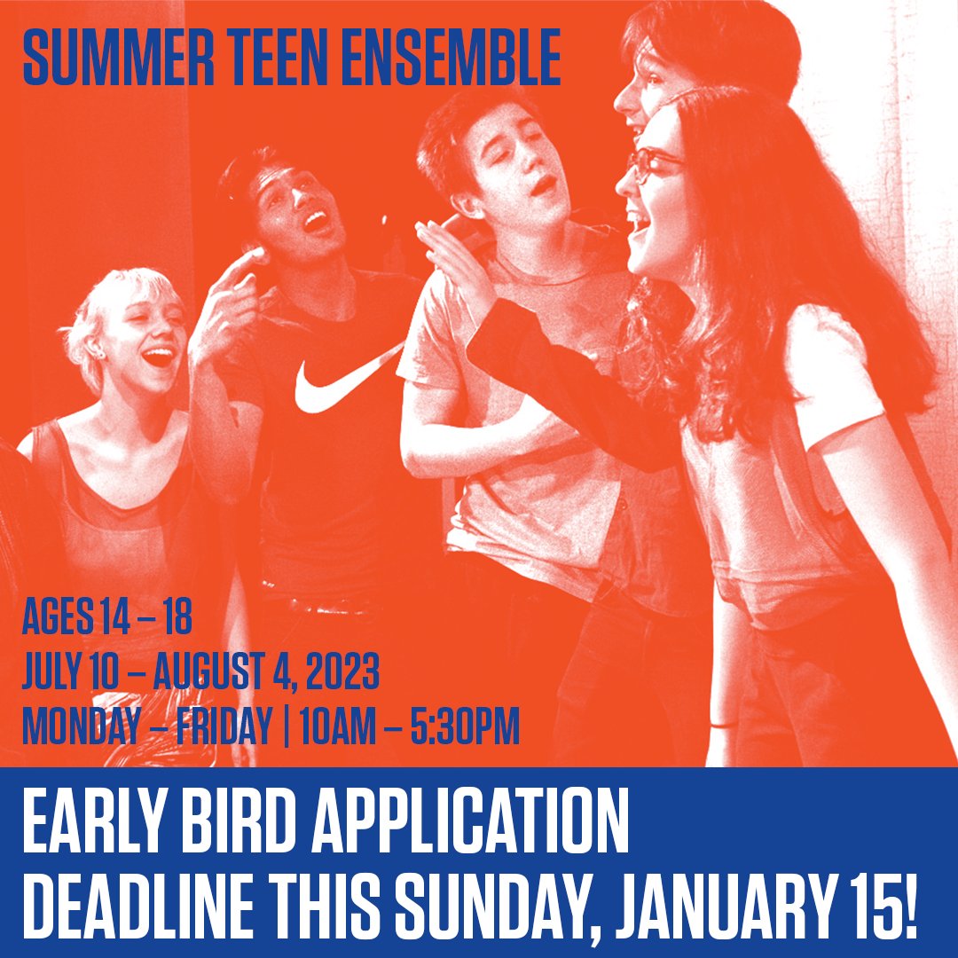 The deadline for our Summer Teen Intensive Early Bird Application is this Sunday, January 15. Save $200 when you enroll early 🎉