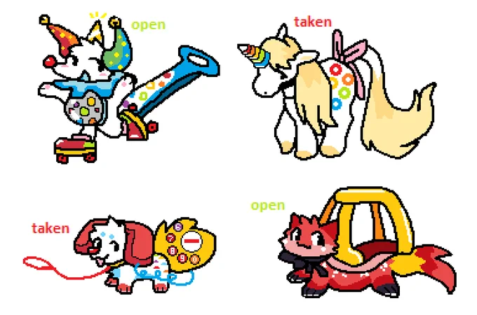 here is my next batch of ko-fi adopts, 7 bucks each!get   