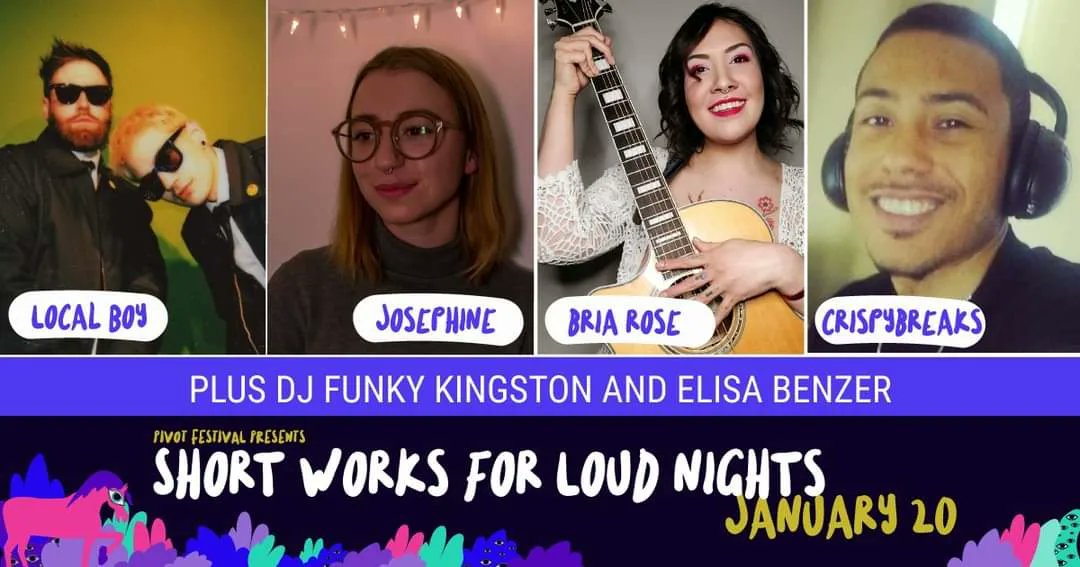 Got a brief performance next Friday evening at the Old Fire Hall in Whitehorse. This is part of the annual Pivot Festival, organized by Nakai Theatre.

I'm part of the "Short Works For Loud Nights" lineup.