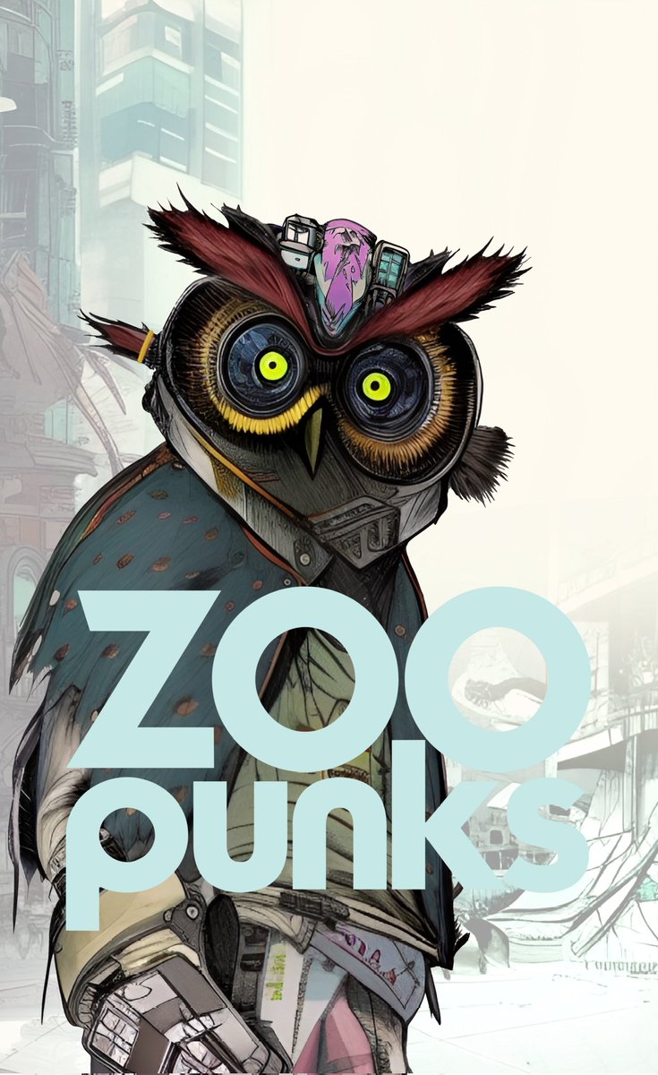 Jacob606's tweet photo. @a5ht4r @NastasyaParshin My latest drop, #ZooPunks, combining art, AI, world building, and storytelling.
#artshare https://t.co/pp0Wm3cAK4