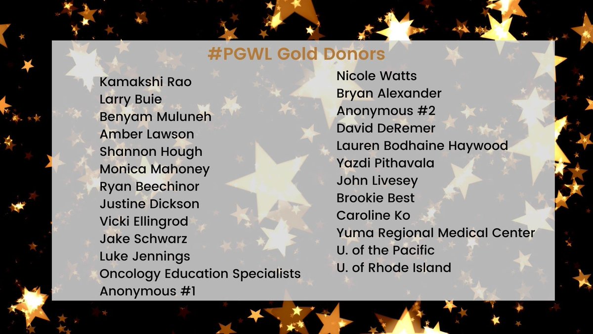 Last, but not least, a big thank you to the #PGWL Gold Donors who donated $300 or greater! We could not have done it without our 85 AMAZING donors!! 🌟🌟🌟 #pharmacy #PGWL #TwitterRx pharmgradwishlist.org/post/thank-you…