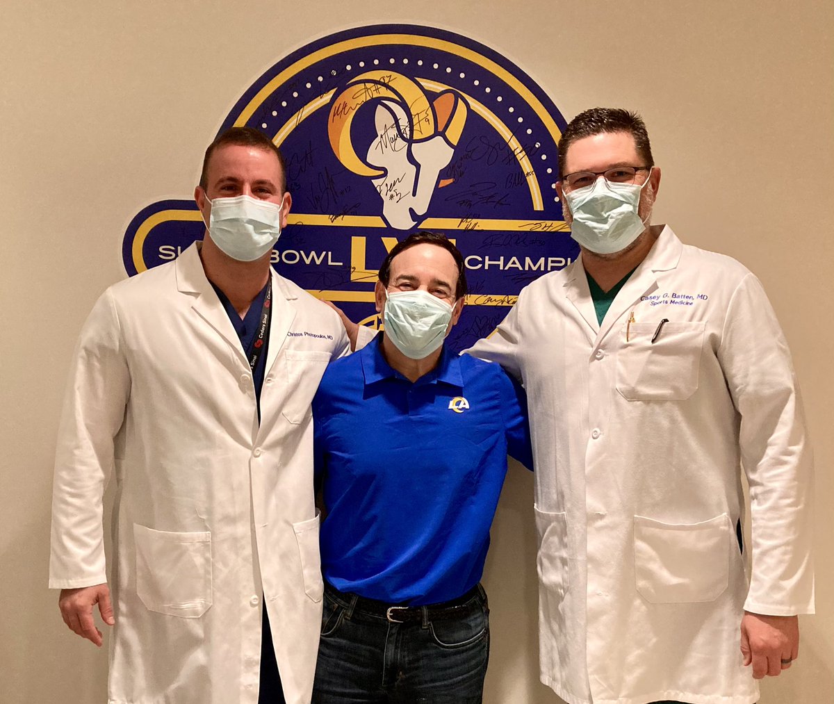 Thank you to Doctors Christos Photopoulos and Casey Batten for your amazing care. I had meniscus surgery today. Staff at @KerlanJobe was fantastic. Thoroughly impressed with the nursing staff. Anna M. Danni M, Maria G, Christina R. Ani M, Kimi W. Dr.P team Myra, Maria and Gabby.