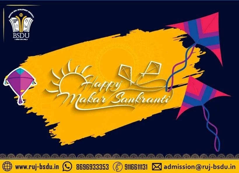 BsduOfficial's tweet photo. #MakarSankranti Greetings from #BSDUJaipur ☀ 🪁 🌾
May this festival bring abundant energy, enthusiasm, cheerfulness & good health to you and your family.
#BSDUSkill #HappyMakarSankranti #मकर_संक्रांति #Uttarayan #Pongal2023 #Pongal #Lohri #lohri2023 https://t.co/AKOrT8R6al