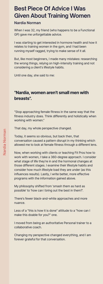 Best Piece Of Advice I Was Given About Training Women

typeshare.co/nardianorman/p…