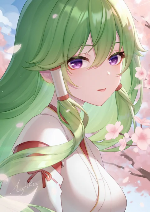 巫女忍前の絵のカメラレンズを消したバージョンです#GenshinImpact  #Genshin #原神 #久岐忍 #KukiShinobu 