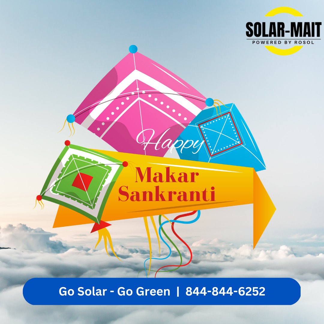solarmaitindia's tweet photo. Best wishes for a happy and prosperous Makar Sankranti! Hope the Sun God fulfills all your wishes this year. May you soar high with success just like your kites this Makar Sankranti. Happy Makar Sankranti !ππ
#happymakarsakranti #makarsakranti #solarmait #indiakasolar https://t.co/46HlPrgk4H