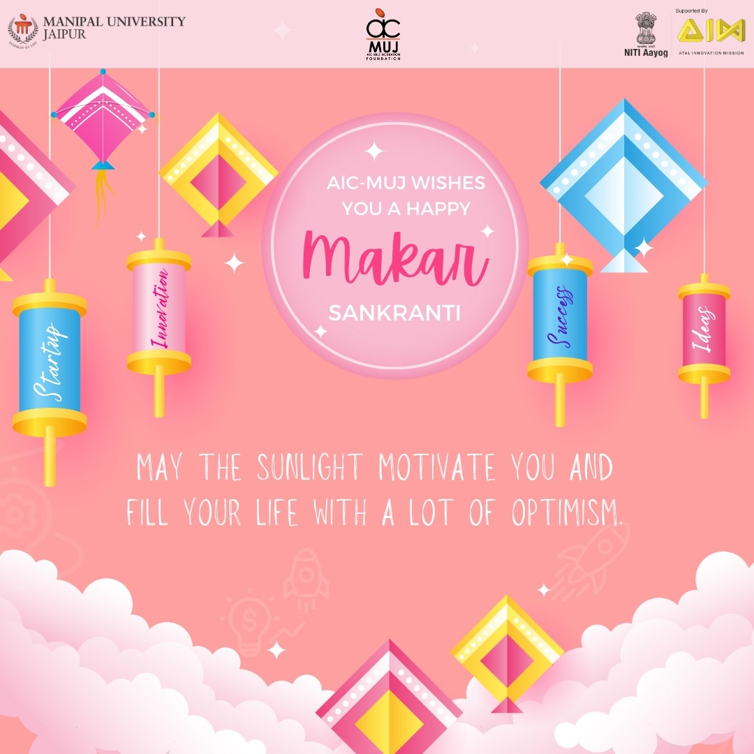 aicmuj's tweet photo. AIC MUJ wishes you a very delightful Makar Sankranti with a sky full of kites and a life full of success and innovation.

#MakarSankranti #festiveseason #innovations https://t.co/VIicdrIfP3