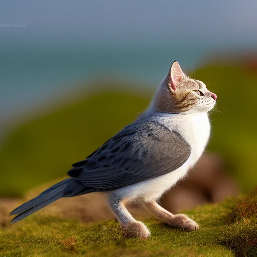 AIが考えるウミネコ！！鳥と猫が合体してしまうw